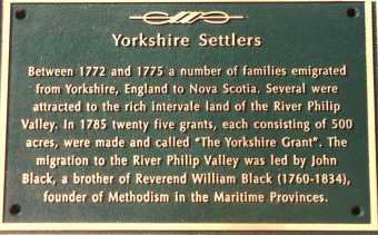Yorkshire Settlers Plaque