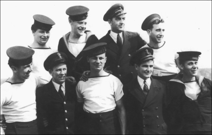 Officers and men of the Canadian minesweeper HMCS Georgian